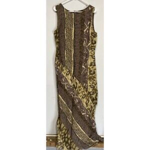 Mg Apparel Women's Size Large Maxi Dress Floral Lined Sleeveless Made in US